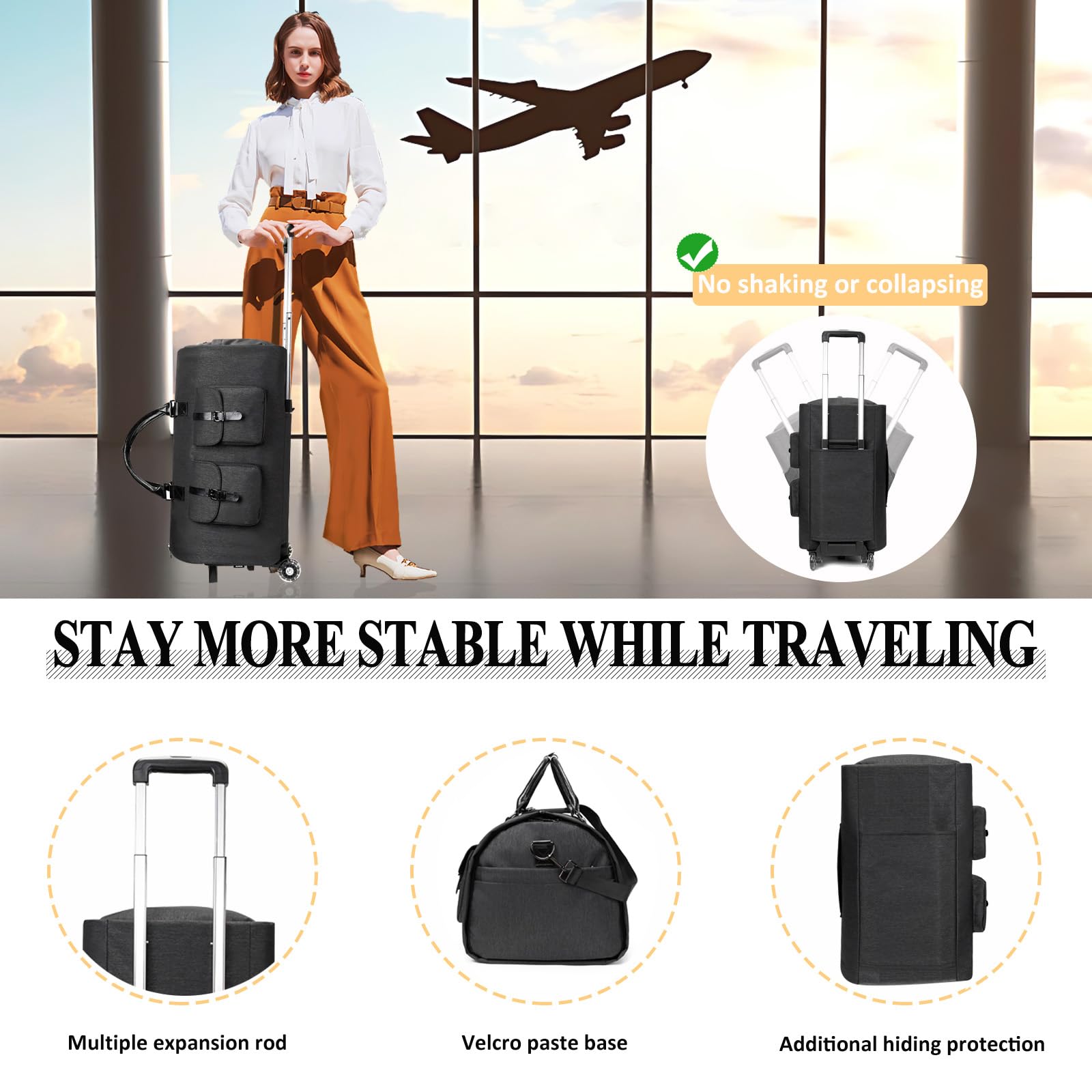 Convertible Rolling Duffle Carry On Luggage with Wheels - Travel Garment Bag for Women & Men, Large Hanging Suitcase for Business Trips & Weekend Getaways | Perfect for Air Travel, Business Meetings & Vacation Packing