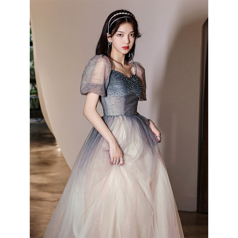 Elegant Gradient Purple Shiny Long Prom Dress - A-Line Tulle Party Gown for Homecoming, Evening Gala & Formal Events | Style 592