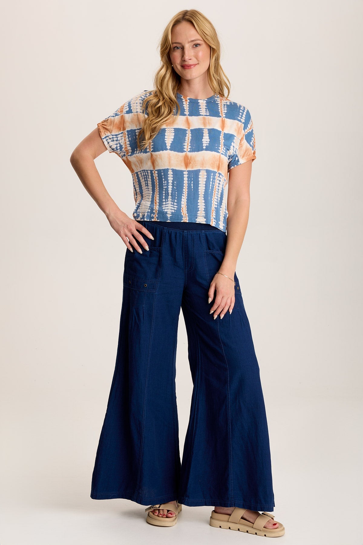 Valensi Soft Jersey Banded Sleeve T-Shirt for Women - Comfortable Casual Tee for Everyday Wear, Lounge & Outfits