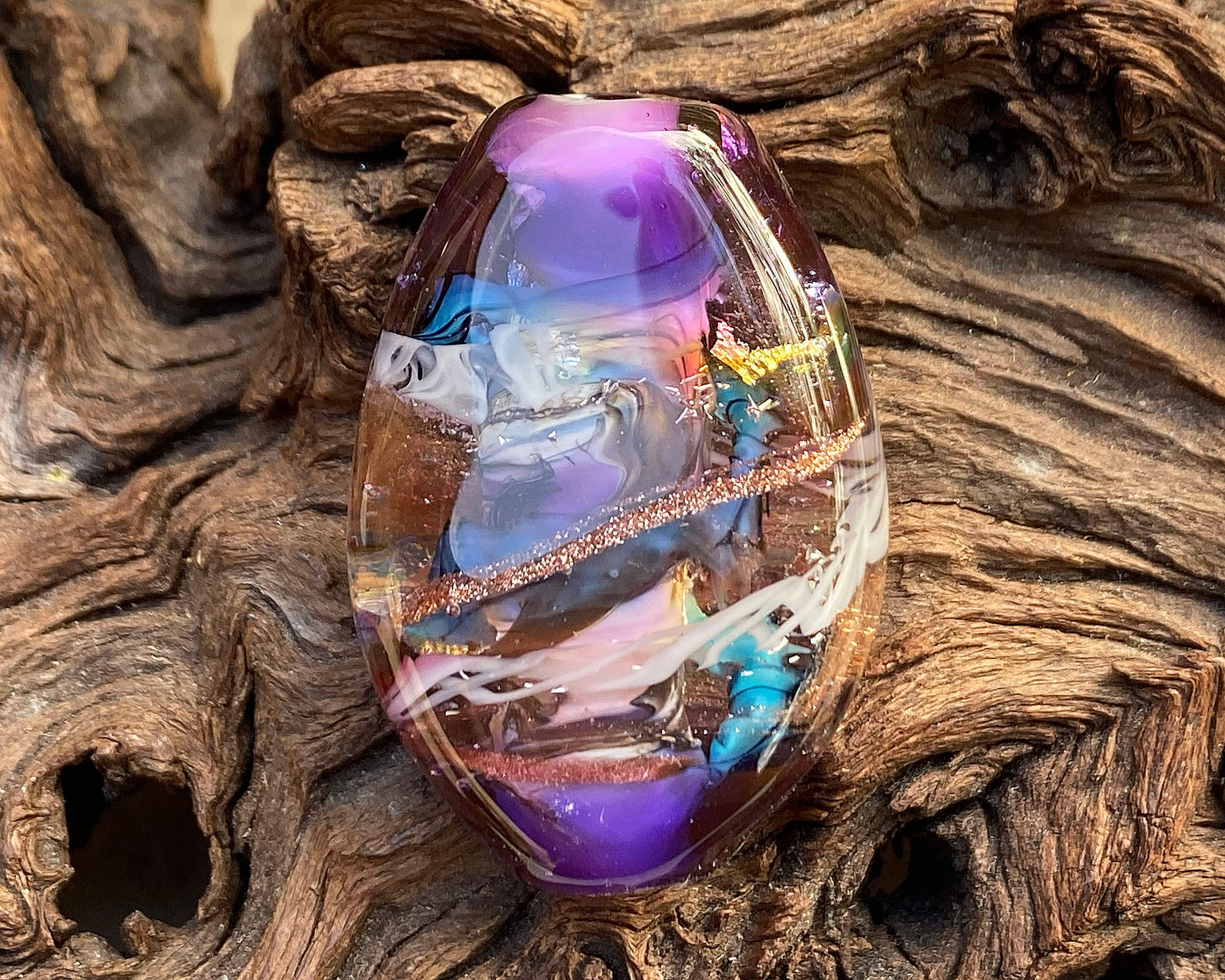 Handmade Violet Serendipity Lampwork Glass Focal Bead SRA - Perfect for Jewelry Making, DIY Crafts & Beading Projects