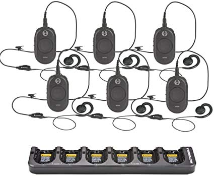 Motorola CLP1010 Two-Way Radio 6-Pack with Multi-Unit Charger - Perfect for Construction Sites, Warehouses & Outdoor Adventures