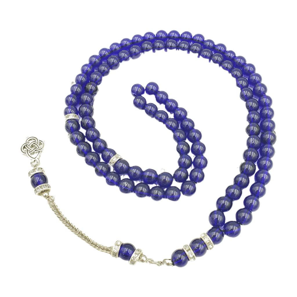 99 Islamic Prayer Beads - Muslim Tasbih Rosary Necklace & Bracelet Set - Imitation Glass Dhikr Beads for Meditation & Spiritual Practice - Religious Jewelry for Men & Women - Perfect for Daily Prayers, Zikr & Mindfulness