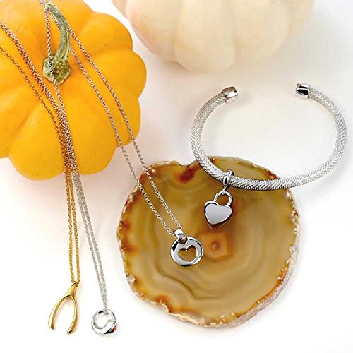 Modern Geometric Swirl Open Circle Pendant Necklace & Square Basket Weave Stud Earrings Set for Women - .925 Sterling Silver Jewelry - Perfect for Casual Wear, Office & Special Occasions