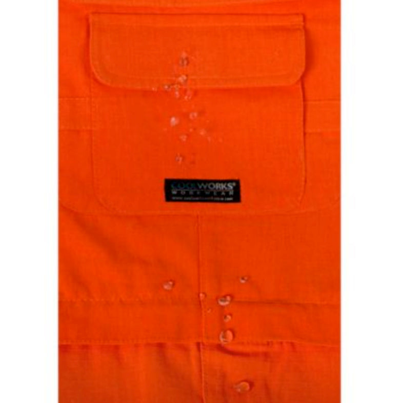 CoolWorks Hi-Visibility Ventilated Cargo Work Pants for Men - Orange Safety CW2ORGA | Durable Construction Workwear for Outdoor Jobs & Hazardous Environments