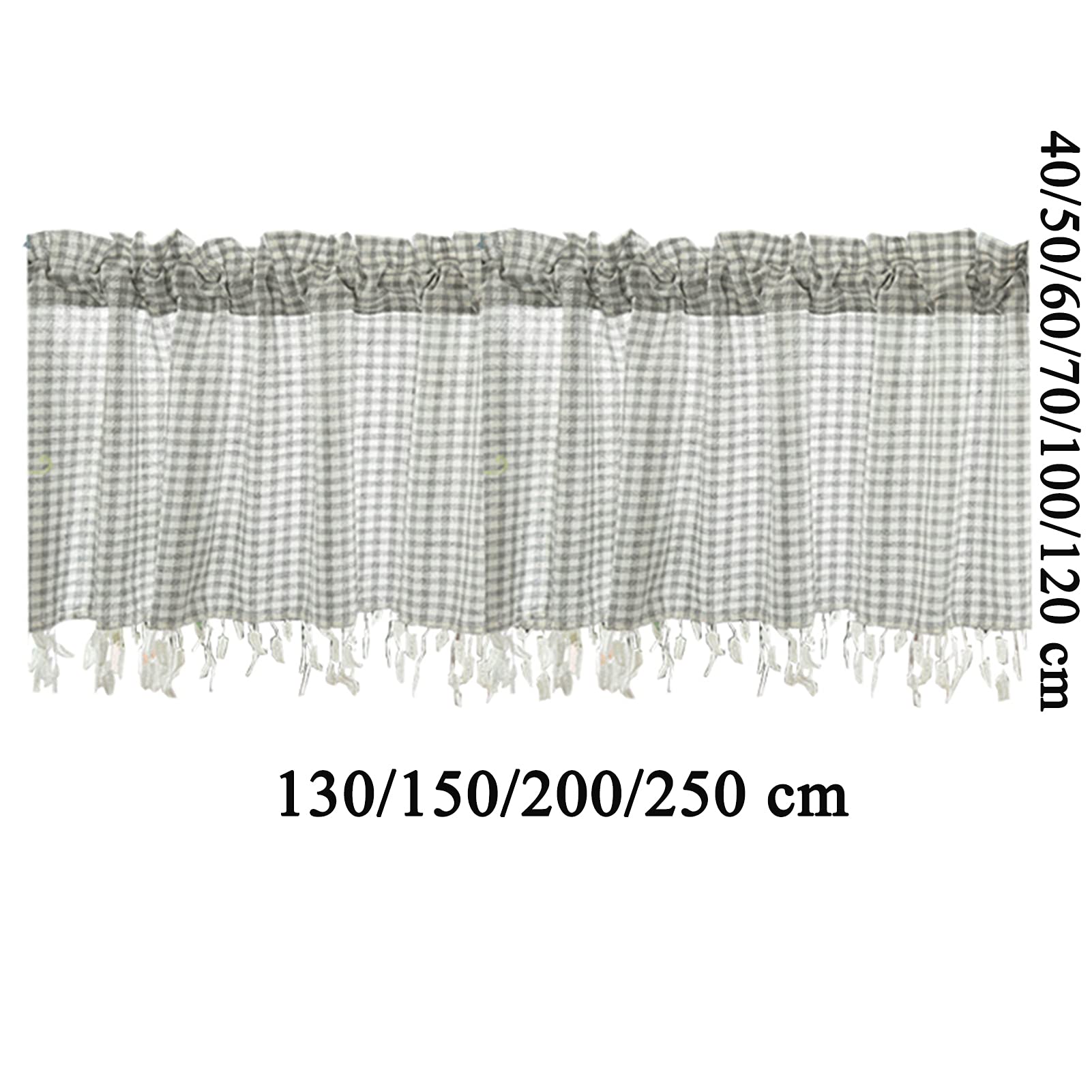 Classic Lattice Cotton Linen Kitchen Curtains - Short Rod Pocket Valance for Cafe, Bistro & Country Style Decor | Perfect for Kitchens, Bedrooms, Living Rooms, Offices & Small Windows | Adds Farmhouse Charm to Your Home