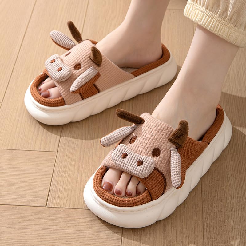Yoroka Cartoon Slippers for Women - Cute Animal Shaped House Shoes with Thick Soft Sole, Comfortable Indoor & Outdoor Slippers - Perfect for Home, Dorm, Lounge, and Travel Use