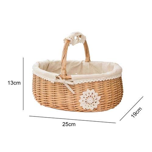 Hand-Woven Wicker Picnic Basket - Multifunctional Storage Organizer for Eggs, Candy, Bath Toys & Kids Toys | Perfect for Gift Wrapping, Picnics, Home Decor & Nursery Organization