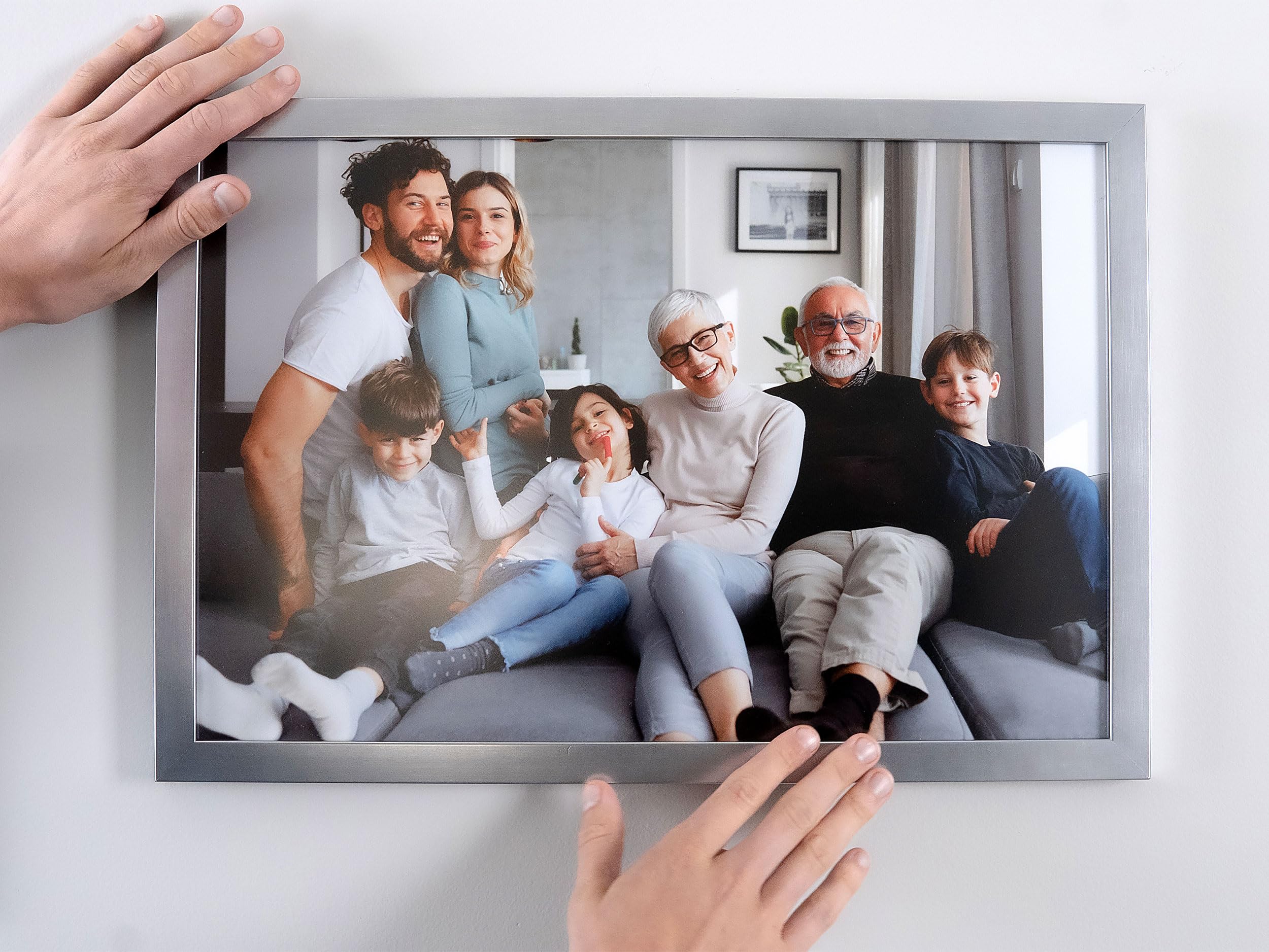 24x32 Inch Silver Real Wood Picture Frame - 0.75
