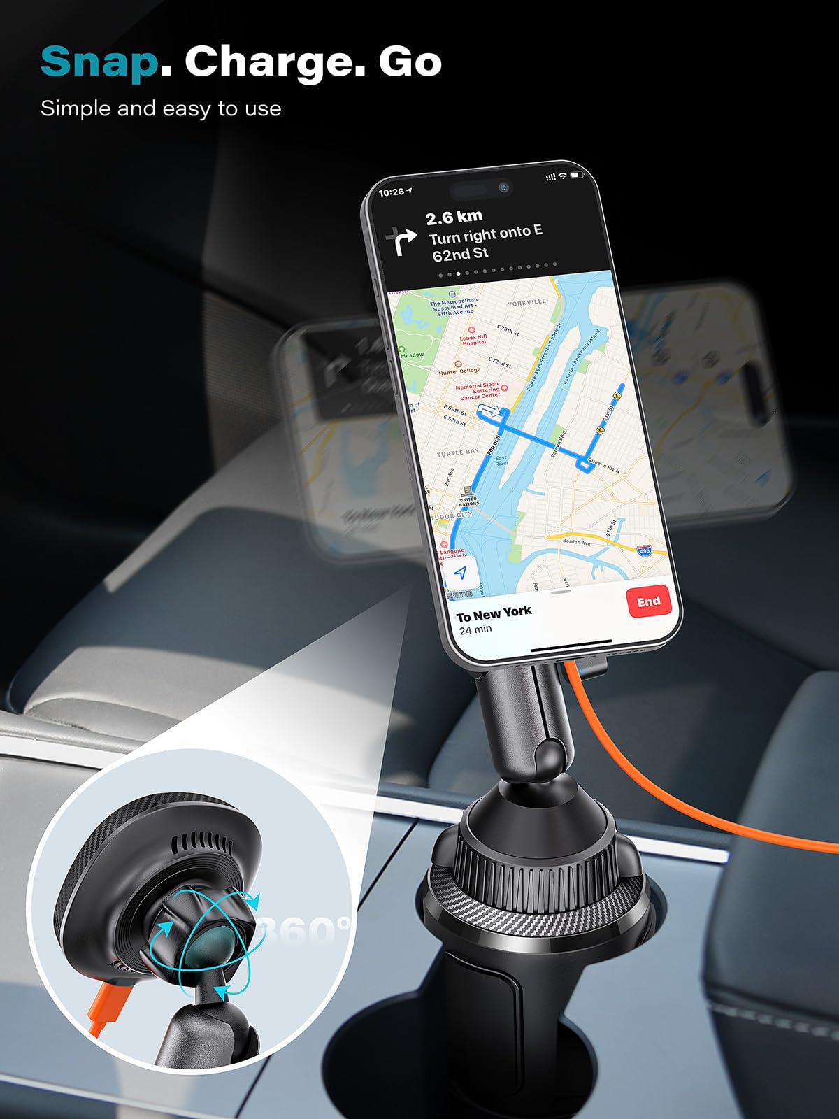 Qi2 15W MagSafe Car Mount Wireless Charger with Heat Dissipation - Fast Magnetic Phone Holder for iPhone 16/15/14/13/12 - Includes PD Adapter - Perfect for Commuting, Road Trips & Hands-Free Charging