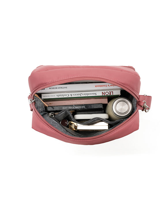 TOSCA TCA 954 Anti-Theft Shoulder Bag in Coral - Secure Crossbody Purse for Travel, Commuting & Everyday Use