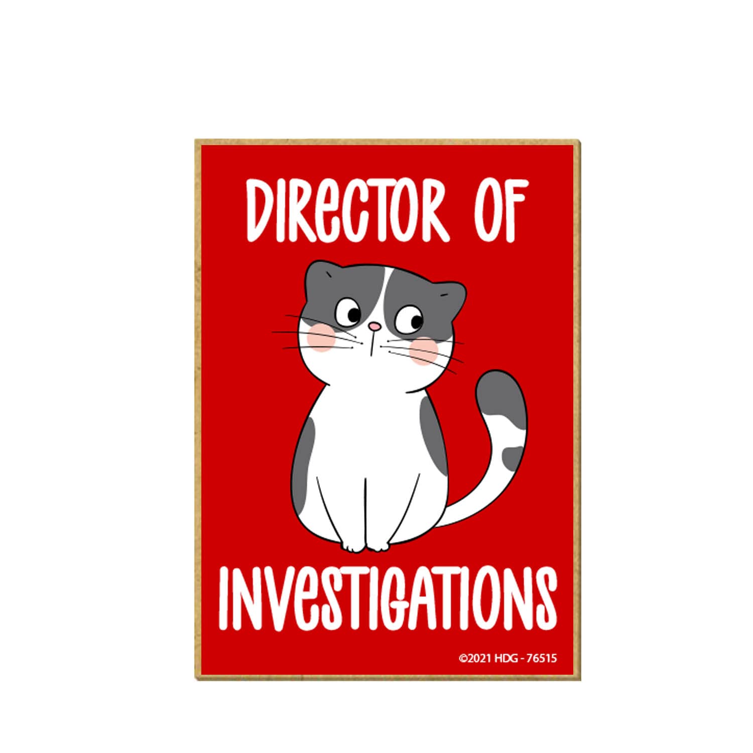 Funny Cat Lady Gift - Honey Dew Gifts Director of Investigations Refrigerator Magnet (2.5x3.5 Inches) | Made in USA | Perfect for Lockers, Fridges & Office Decor | Hilarious Cat-Themed Magnetic Gift for Pet Lovers