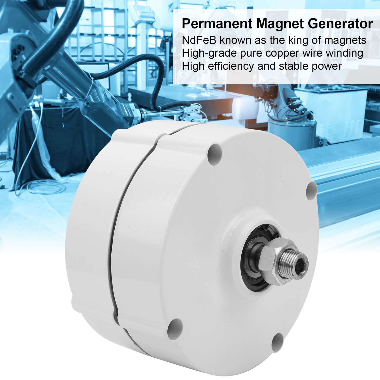 300W Three-Phase Permanent Magnet Generator with Rectifier - High Speed NdFeB Rare Earth Alternator for Wind Turbine & Solar Power System (24V Output) - Perfect for Off-Grid Energy, Marine & RV Applications