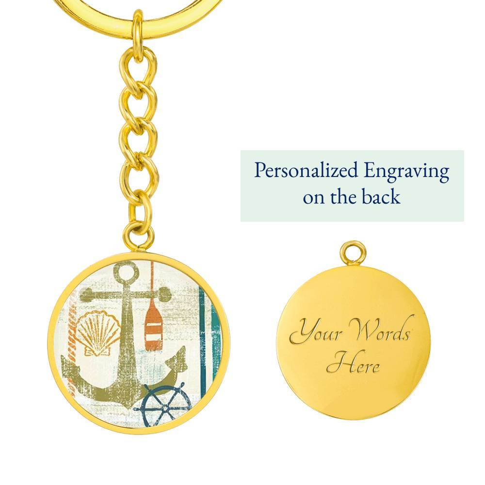Stylish Beach Anchor Keychain - Durable Nautical Themed Keyring for Boats, Beach Trips & Summer Adventures