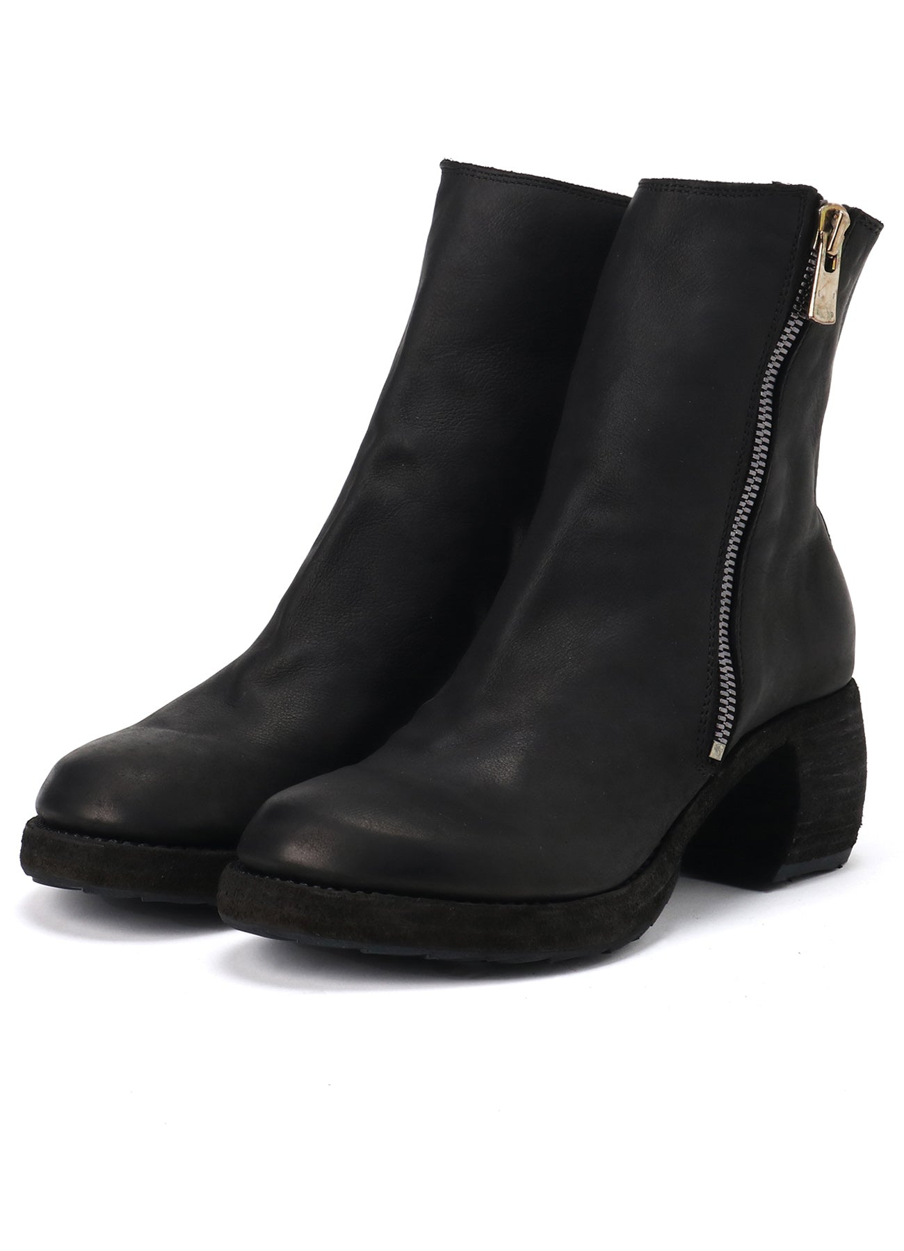 Calf Grain Leather Black Oblique Side Zip Boots for Women - Stylish & Comfortable Ankle Boots for Casual Outfits, Work & Night Out