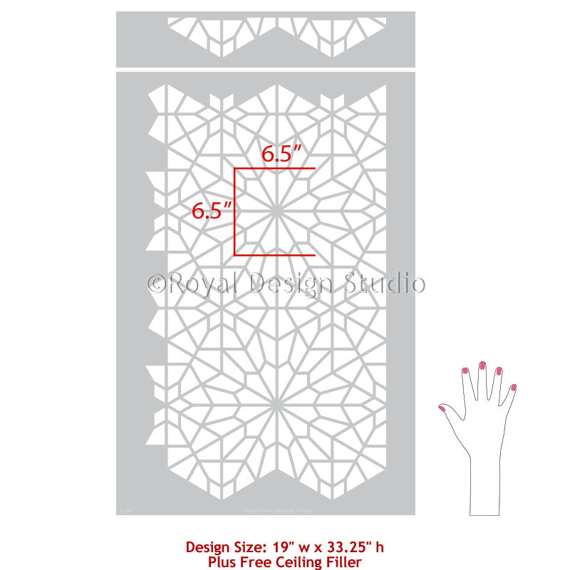 Starry Moroccan Night Stencil - DIY Wall Art Stencil for Home Decor, Ceiling & Furniture Painting - Perfect for Bedroom, Nursery, and Boho Style Interior Design
