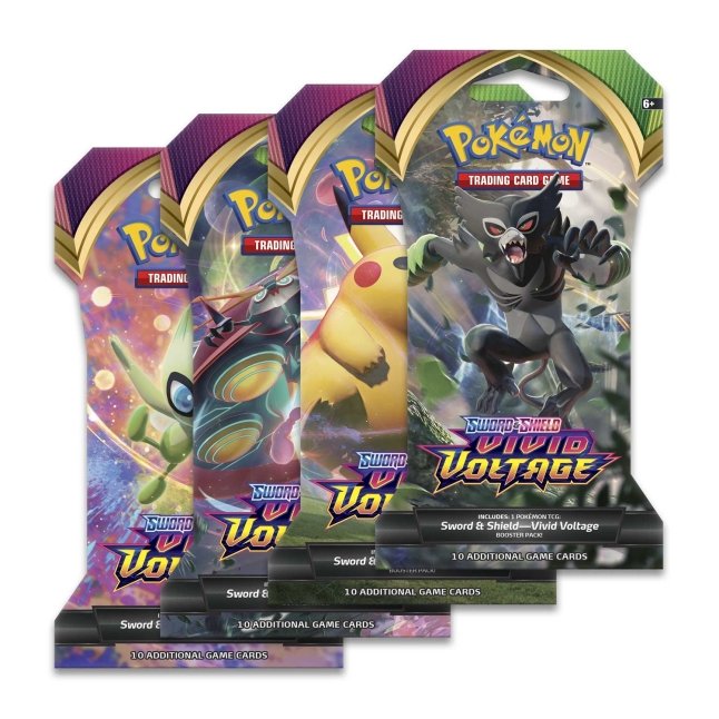 Pokemon Cards Sword & Shield Vivid Voltage Sleeved Booster Packs - Collectible Trading Cards for Battles, Gifts & Display