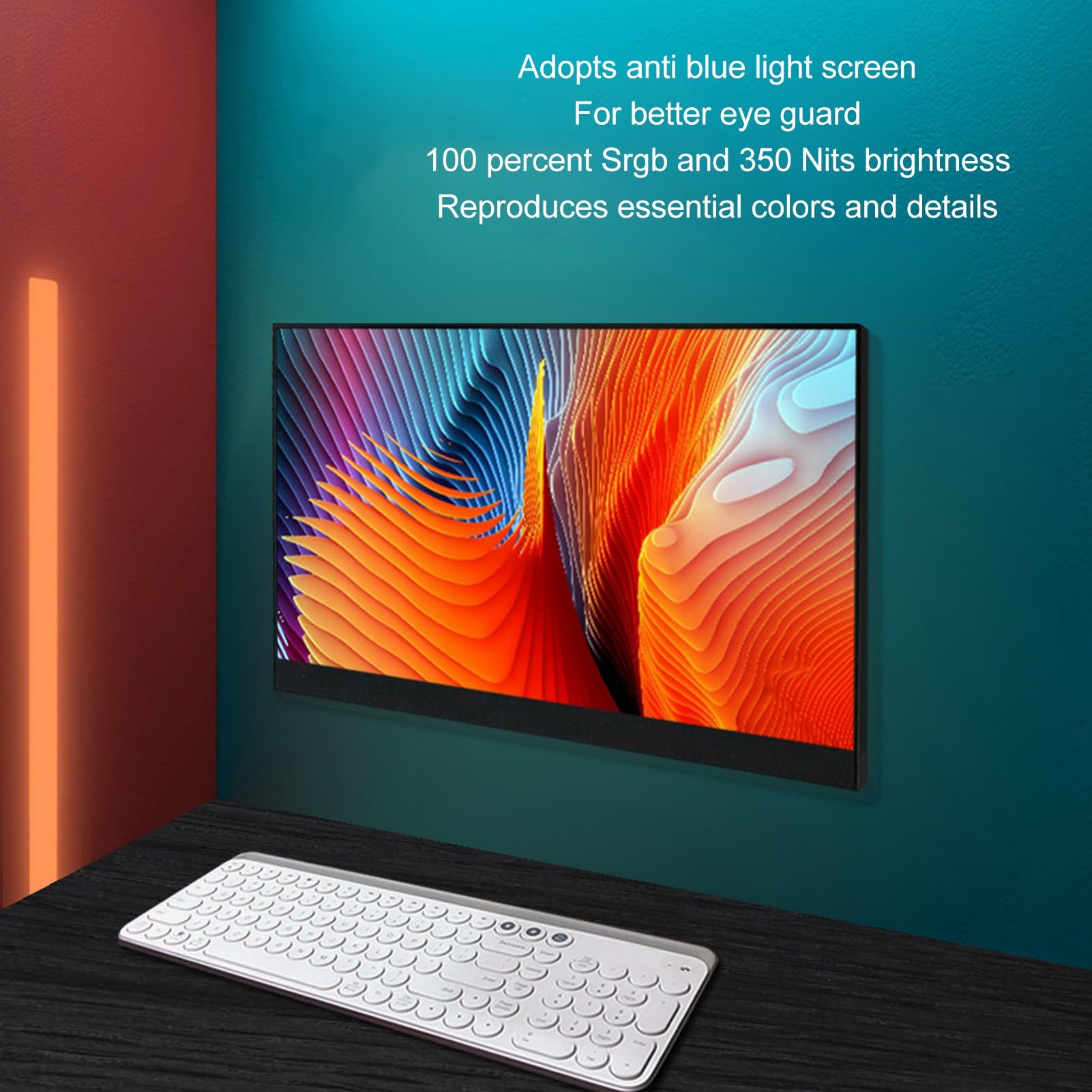ASHATA 13.3 Inch USB C Portable Monitor - 1080P IPS Display, 16:9 Aspect Ratio, Built-in Dual Speakers, 178° Viewing Angle, for Laptop, PC, Phone - Perfect for Work, Gaming & Travel