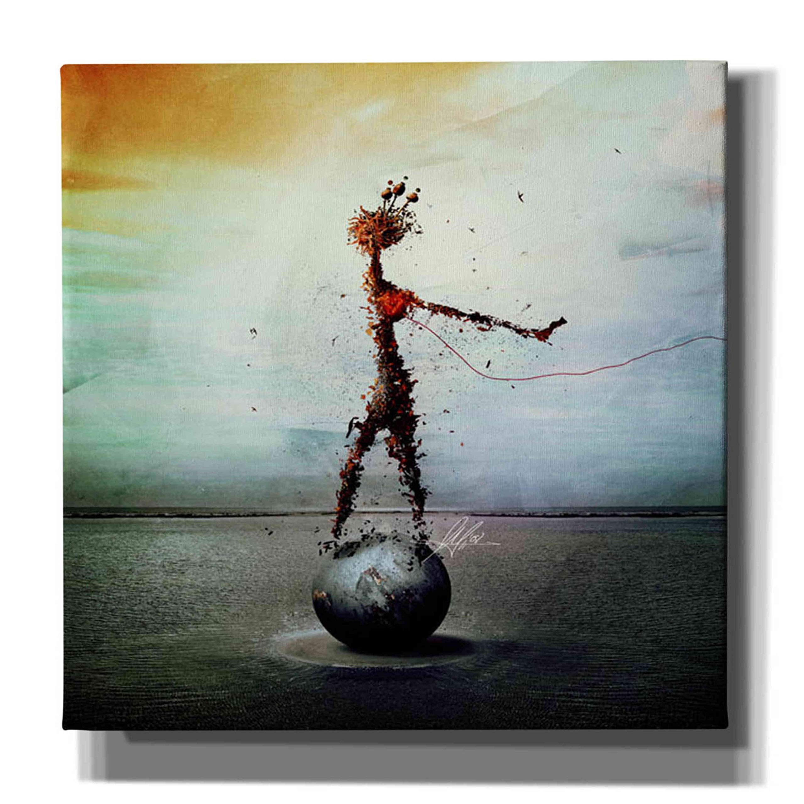 Cortesi Home 'Blood' Canvas Wall Art 40x40 - Modern Decor for Living Room