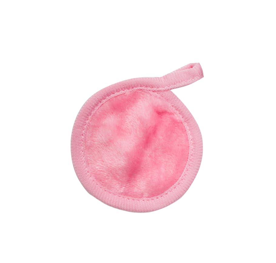 Eco-Friendly Reusable Makeup Remover Pads - 6 Pack Soft Microfiber Face Cleansing Cloths for All Skin Types | Gentle Makeup Eraser & Facial Cleanser | Washable & Sustainable Beauty Accessories | Perfect for Travel, Daily Skincare & Sensitive Skin Care Routine (Pink, A12)