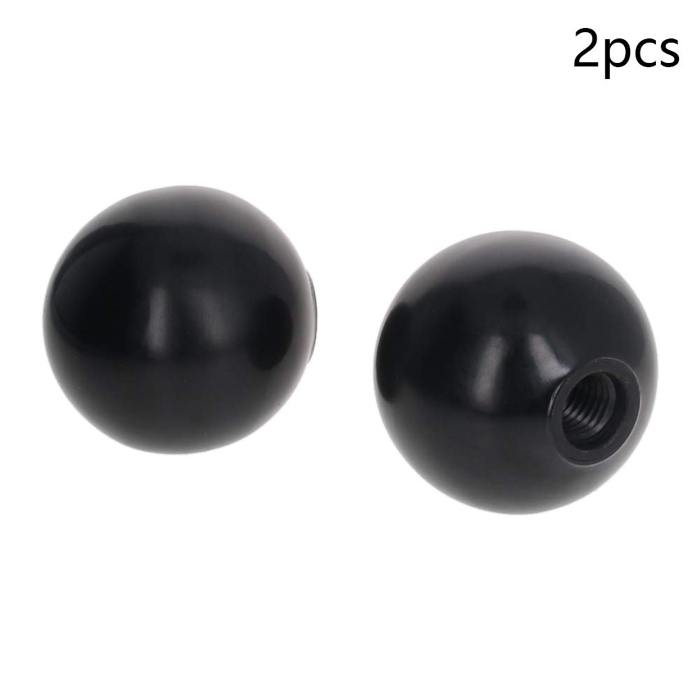 Bettomshin 3Pcs Black Bakelite Ball Knob - M12 Female Thread, 50mm/1.97