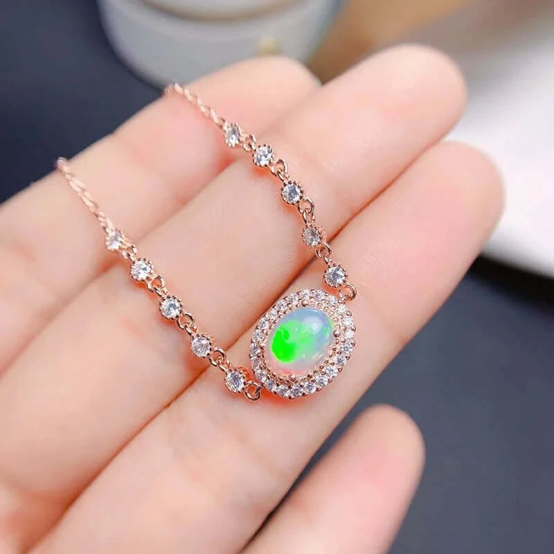18K Platinum Rose Gold Opal Charm Libra Zodiac Bracelet for Women - Elegant Birthstone Jewelry Gift for Birthday, Anniversary & Special Occasions | Perfect for Daily Wear, Parties & Gifts