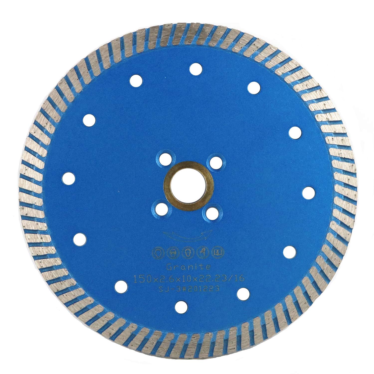 6 Inch Dry/Wet Cutting Diamond Turbo Saw Blade for Granite with 7/8