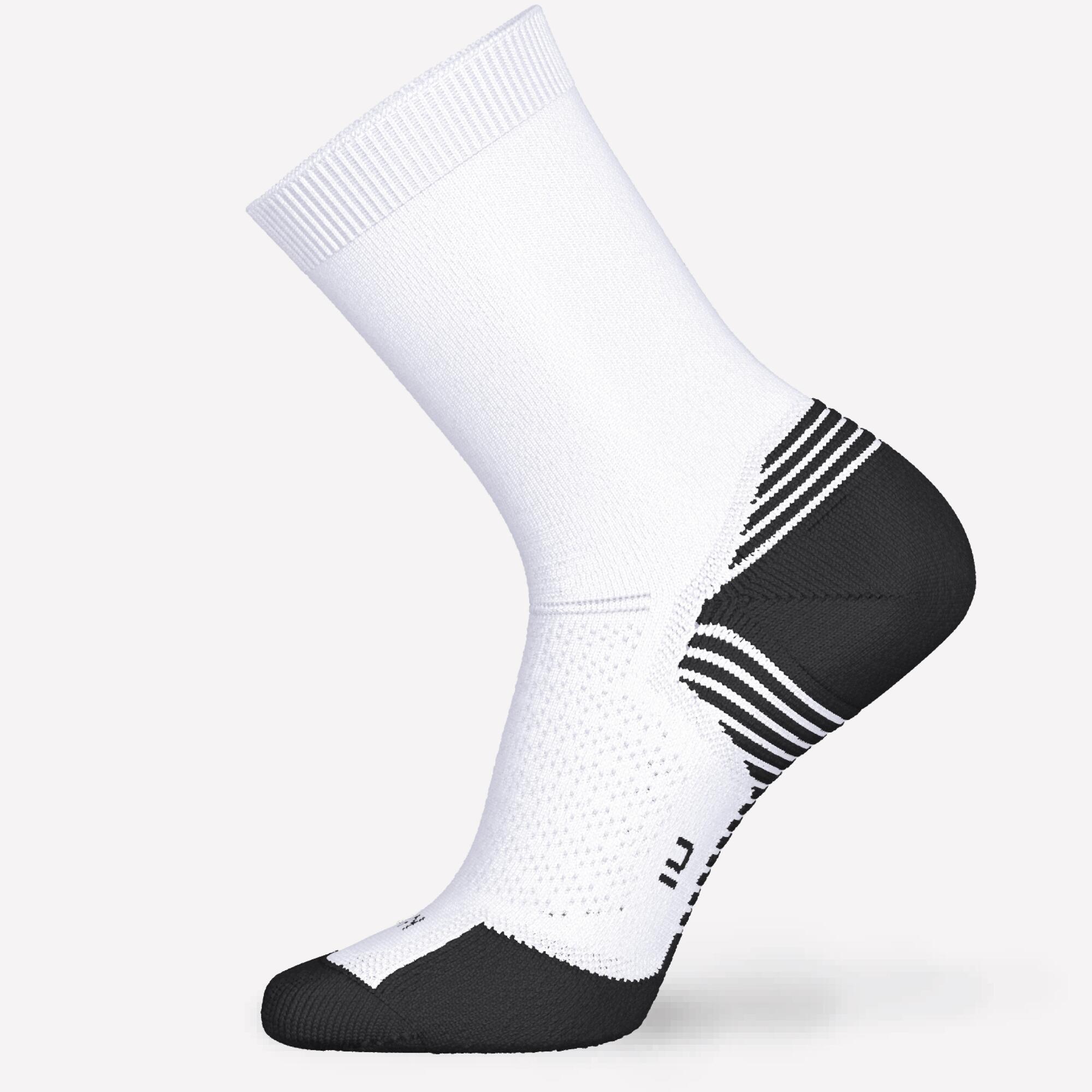 Kiprun Run 500 Thick Mid Calf Running Socks - 2 Pack for Men & Women - Perfect for Marathon, Trail Running & Cold Weather Training