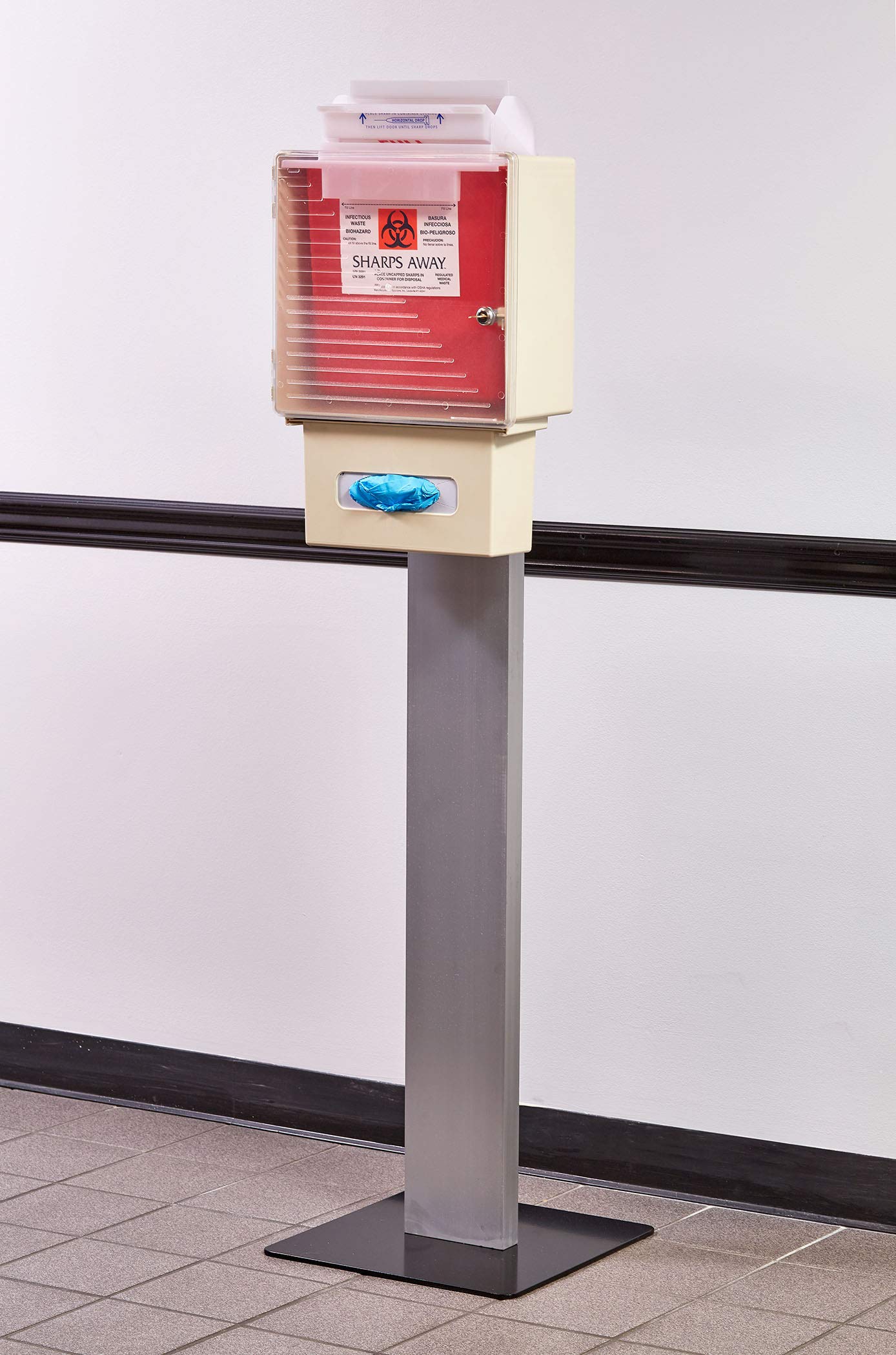 10 Gallon Red HDPE Medical Sharps Disposal Container - 6 Pack | In-Room Emergency Sharps Stand for Safe Needle & Syringe Disposal | Ideal for Hospitals, Clinics & Home Healthcare Use