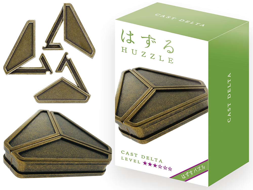 Hanayama Cast Delta Level 3 Metal Puzzle Brain Teaser - Challenging Adult Puzzle Game for Stress Relief & Cognitive Training | Office Desk Toy, Travel Entertainment, Gift for Puzzle Lovers