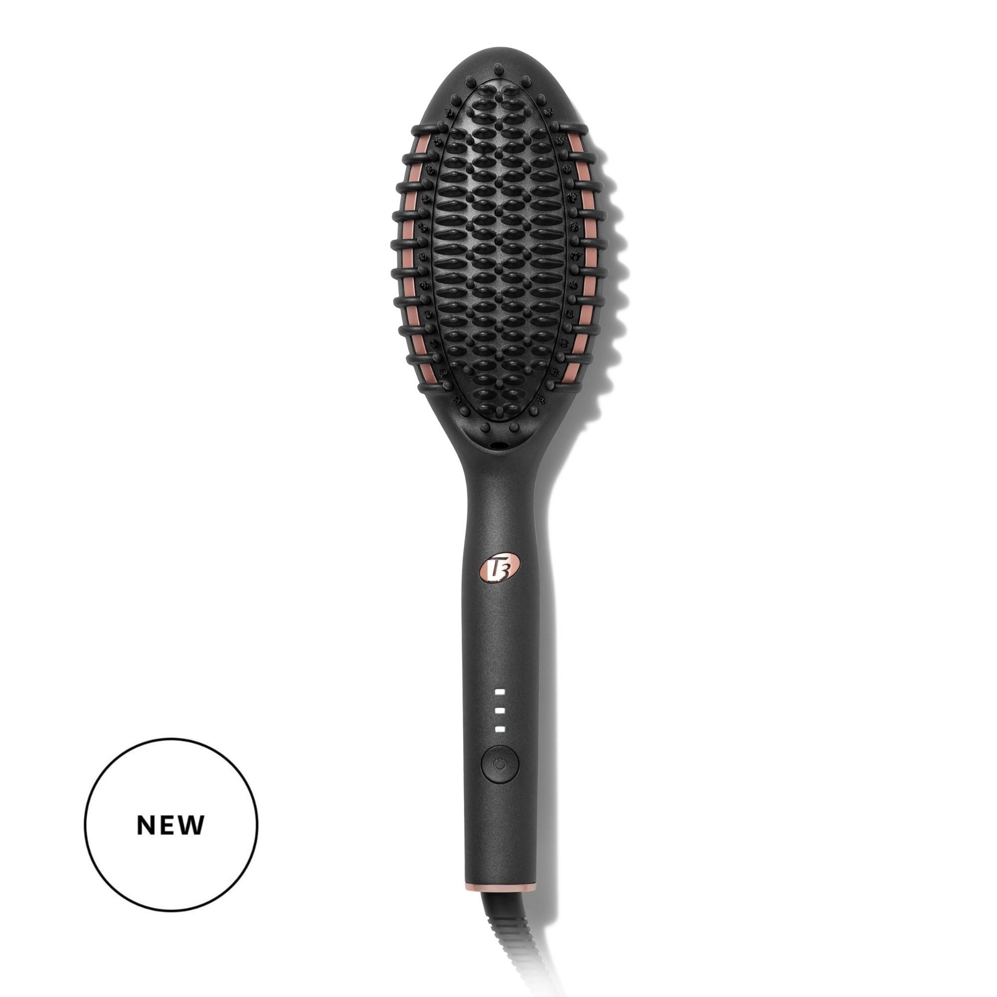 EDGE Heated Smoothing & Styling Brush for Hair - Professional Ionic Ceramic Hot Air Brush with Adjustable Temperature, Perfect for Straightening, Volumizing & Frizz Control at Home or Salon