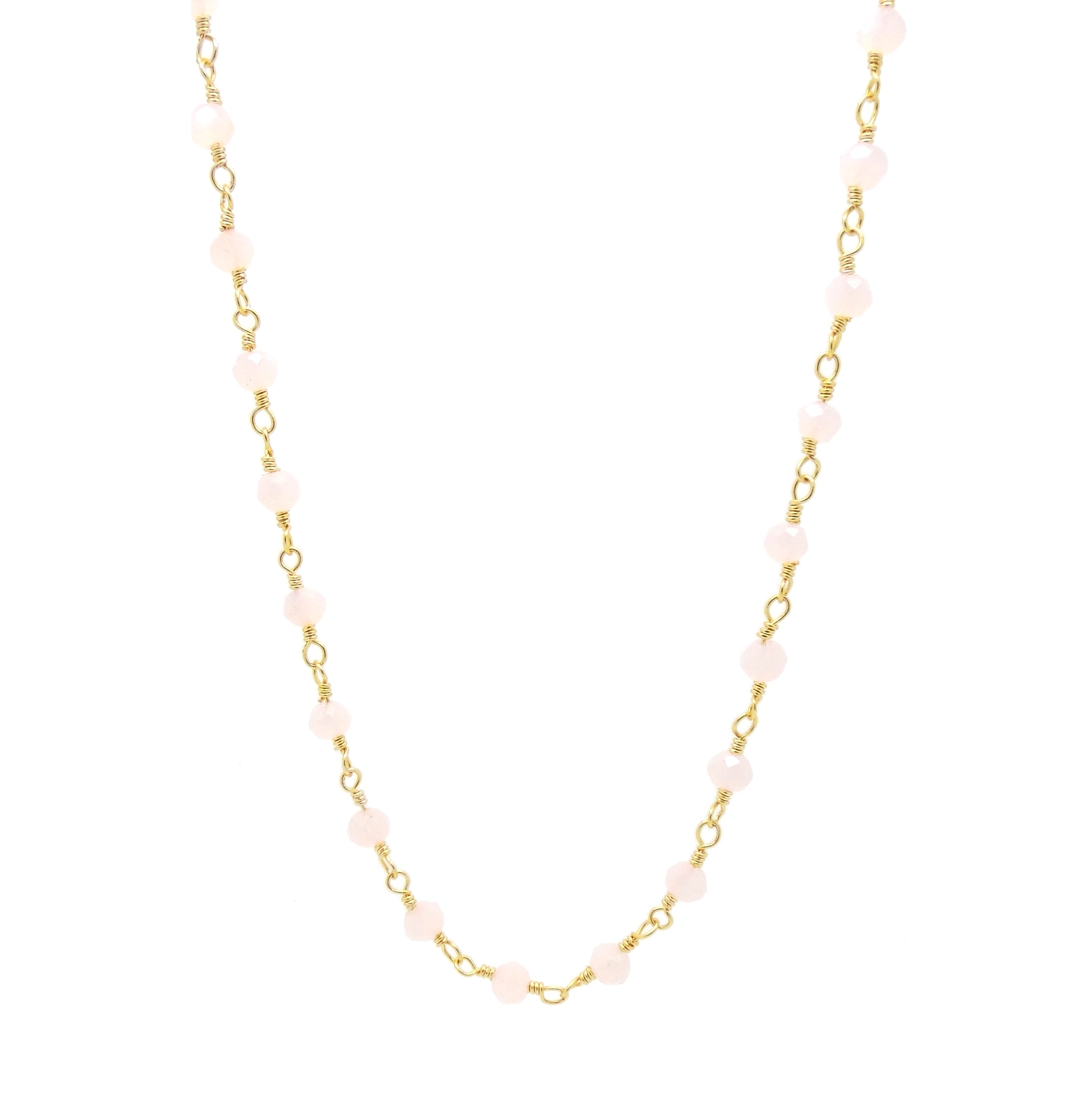 Valentina Rose Quartz Lariat Necklace - Elegant Healing Crystal Jewelry for Women, Perfect for Meditation, Yoga & Spiritual Gifts