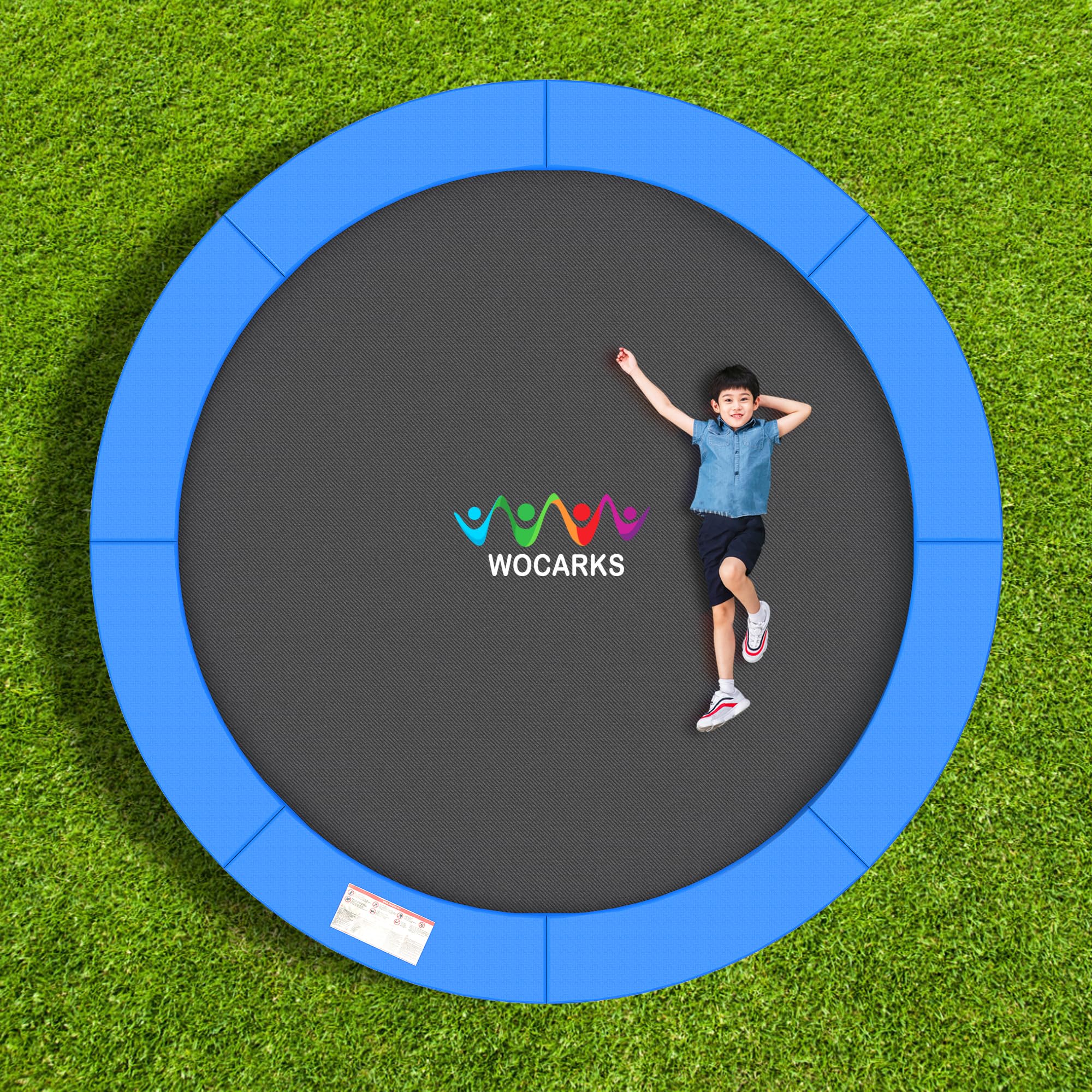 10ft 12ft 14ft Trampoline Replacement Safety Pad - Waterproof & Tear-Resistant Spring Cover for Round Frame Trampolines (Blue) | Outdoor Backyard Bounce Protection for Kids & Family Fun