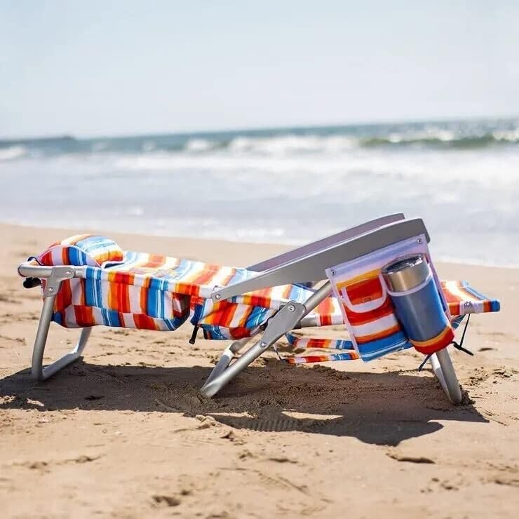 Tommy Bahama 2-Pack Aluminum Beach Backpack Chairs with Tropical Sunset Design - Lightweight, Portable & Durable for Beach, Camping, Picnics & Outdoor Adventures