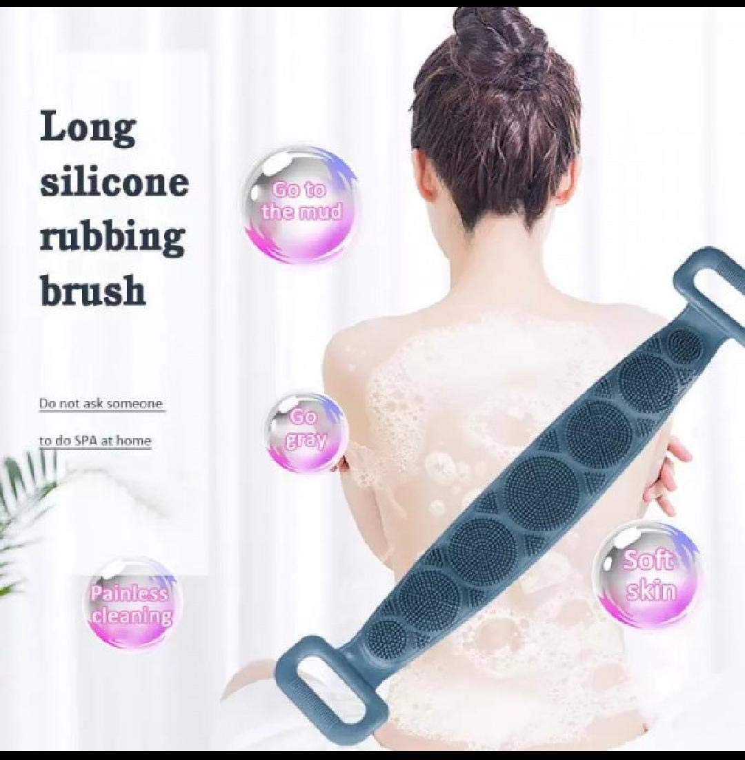 RA Products Double-Sided Silicone Body Scrubber Belt - Exfoliating Shower Scrubber for Deep Cleansing, Dead Skin Removal & Massage | Perfect for Bath, Shower & Spa Days at Home