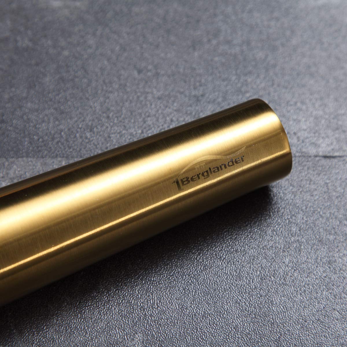 Berglander 16.7 Inch Gold Titanium Plated Stainless Steel Rolling Pin - Professional Baking Tool for Pizza, Dough, Pie & Cookies | Perfect Kitchen Gift for Bakers | Ideal for Home Baking, Pastry Making & Holiday Cooking