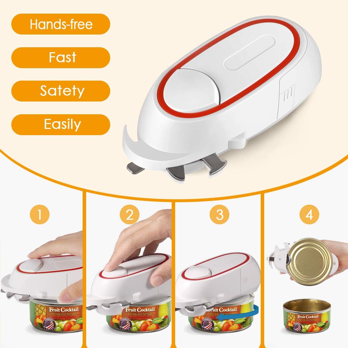 Electric Can Opener - Easy Open Kitchen Tool for Seniors & Arthritis Patients | Perfect for Home Cooking, Camping & Emergency Prep