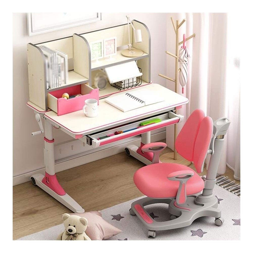 YYDD Adjustable Height Kids Desk and Chair Set - Ergonomic Study Table for Children, Perfect for Home, School & Learning Centers | Ideal for Homework, Drawing & Online Classes