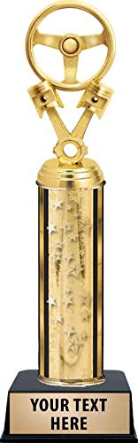 Custom Engraved Auto Wheel & Engine Parts Trophy - Gold Star Award for Car Enthusiasts | Perfect for Car Shows, Racing Events & Mechanic Appreciation Gifts