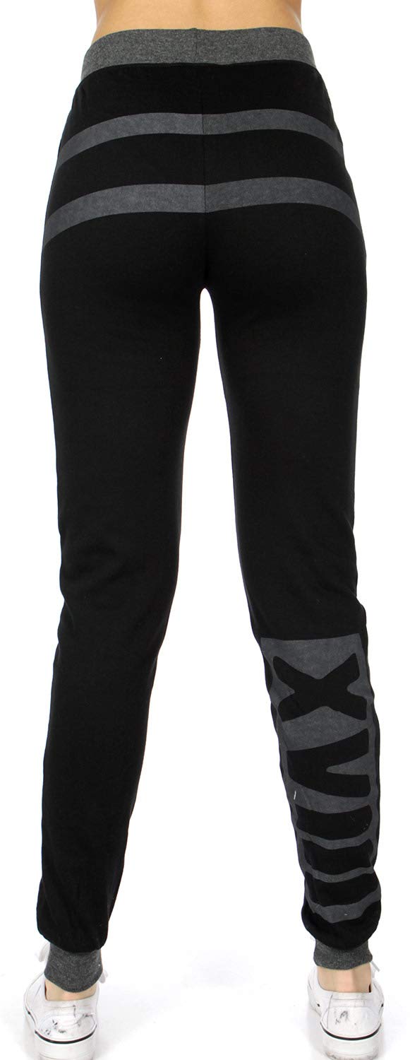 SERENITA Women's Cotton Jogger Sweatpants - High Waisted Workout Pants with Drawstring for Yoga, Running, Gym & Lounge Wear - Comfortable Casual Athletic Pants for Women