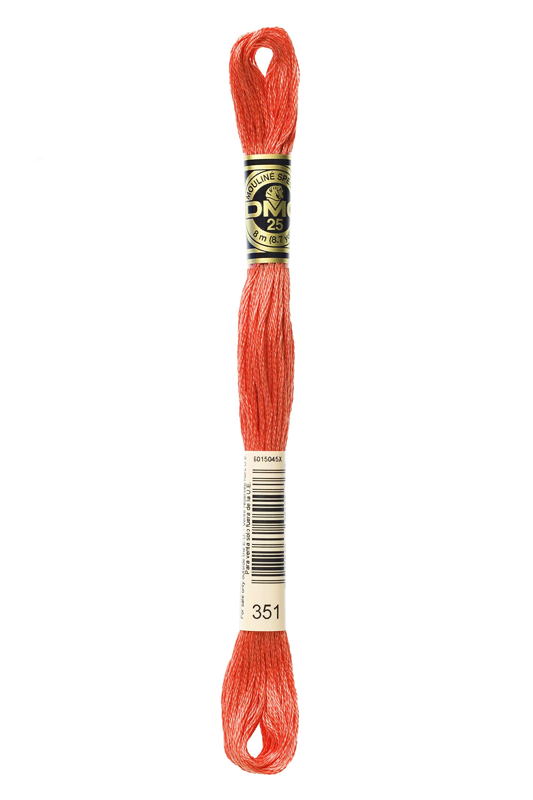 DMC Embroidery Floss - 351 Coral (6 Strand Cotton Thread for Cross Stitch, Needlepoint & Hand Sewing) - Perfect for DIY Crafts, Home Decor & Gift Making