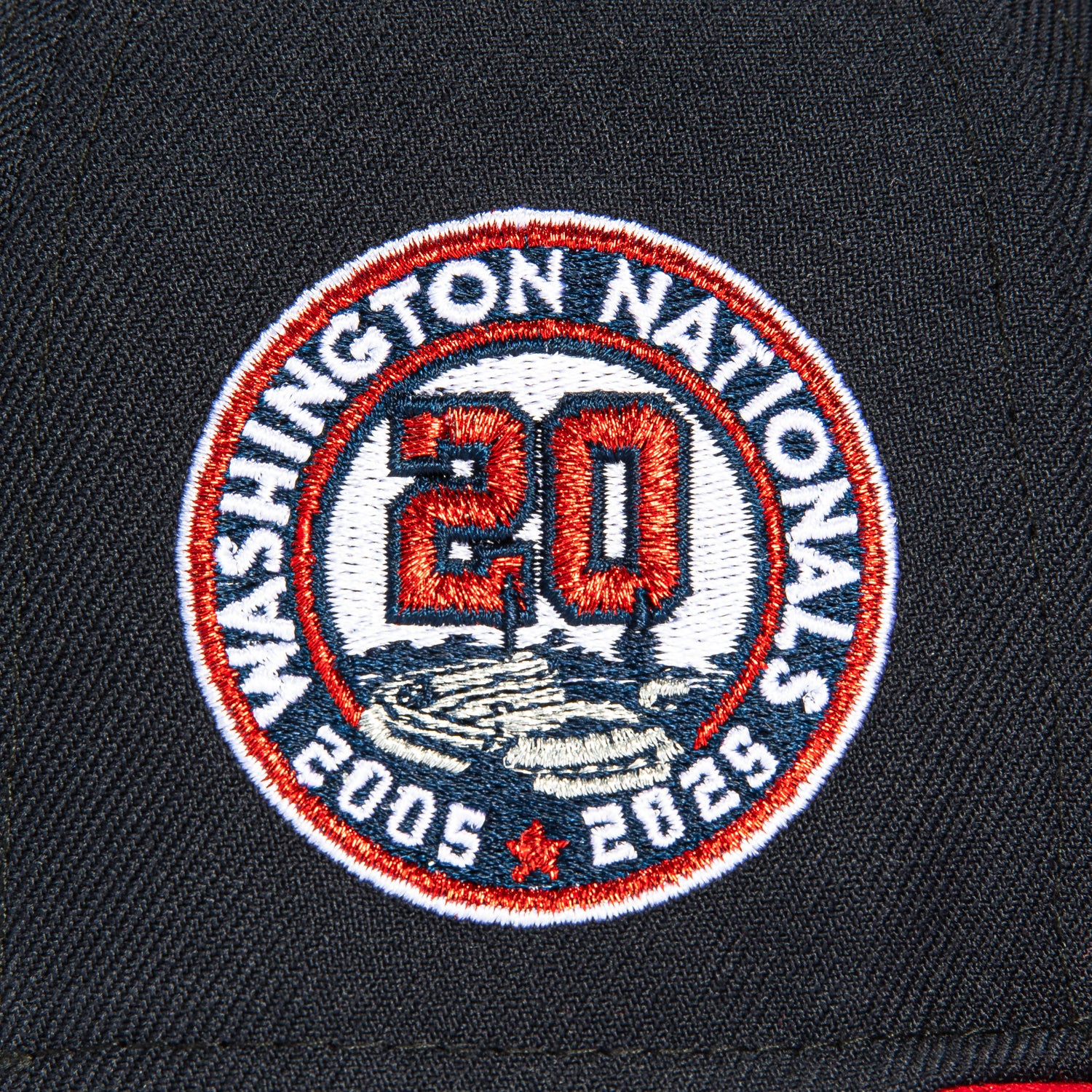 New Era 59Fifty Washington Nationals 20th Anniversary Patch Snapback Hat - Navy & Red Baseball Cap for Men & Women - Perfect for Games, Fan Gear & Streetwear Fashion