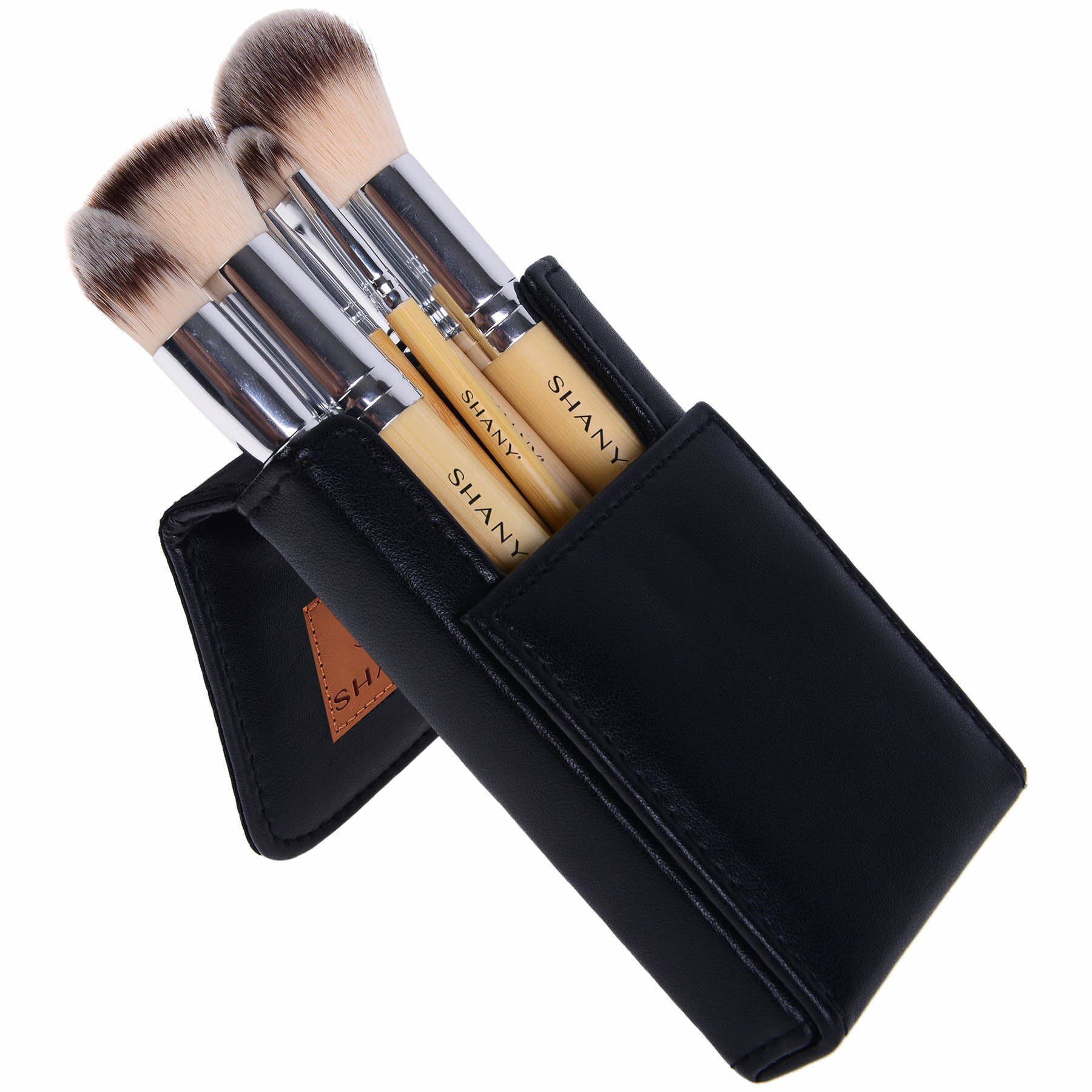 7-Piece Petite Pro Bamboo Makeup Brush Set with Travel Case - Eco-Friendly & Vegan for On-the-Go Beauty | Perfect for Travel, Professional Makeup Artists & Everyday Use