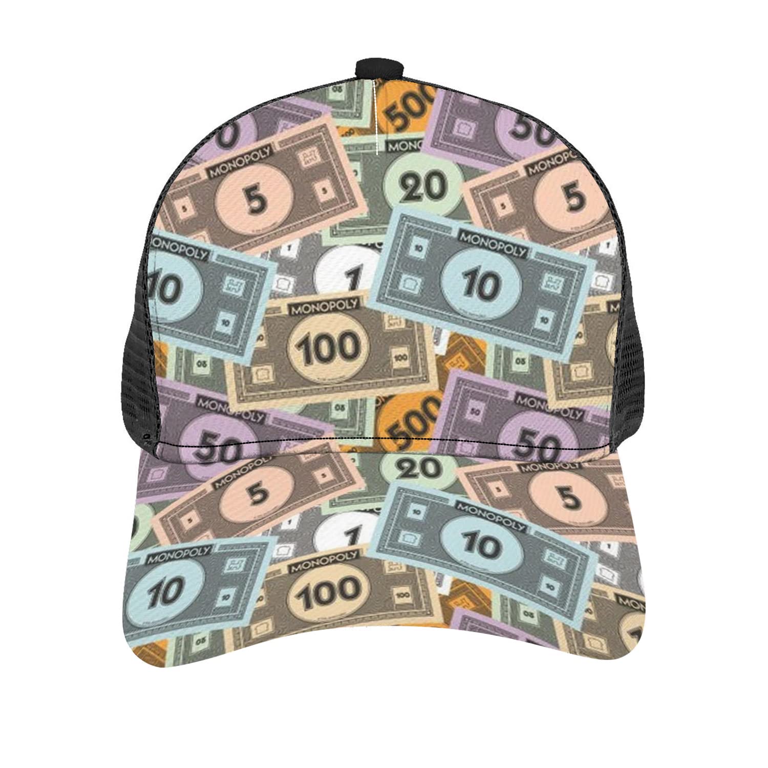 Captain US Dollar Bill Trucker Hat - Adjustable Mesh Baseball Cap for Men & Women - Perfect for Outdoor Adventures