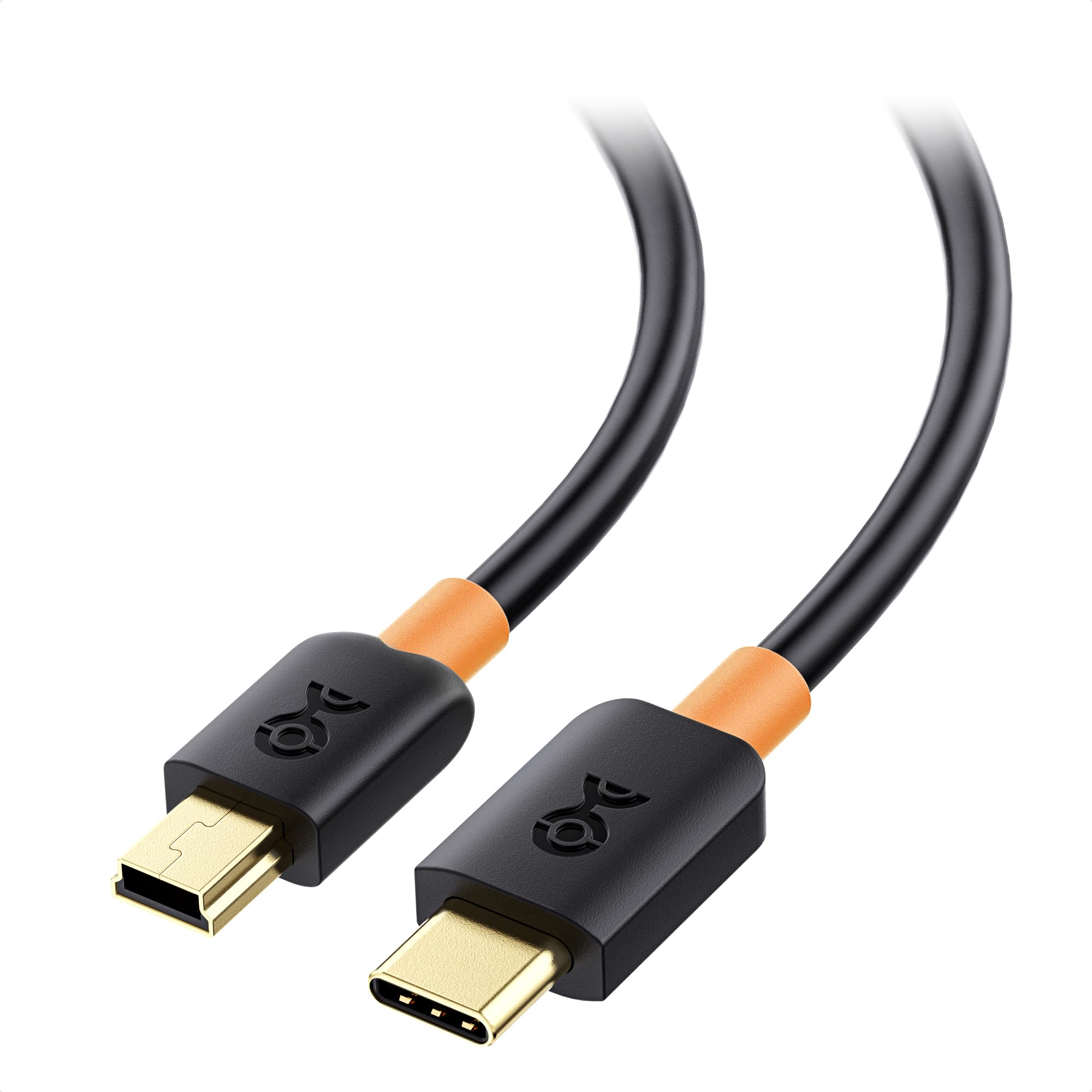 Premium USB C to Mini USB Cable 6.6ft - High-Speed Data Transfer & Charging Cord for Cameras, Game Controllers & Legacy Devices (Black)