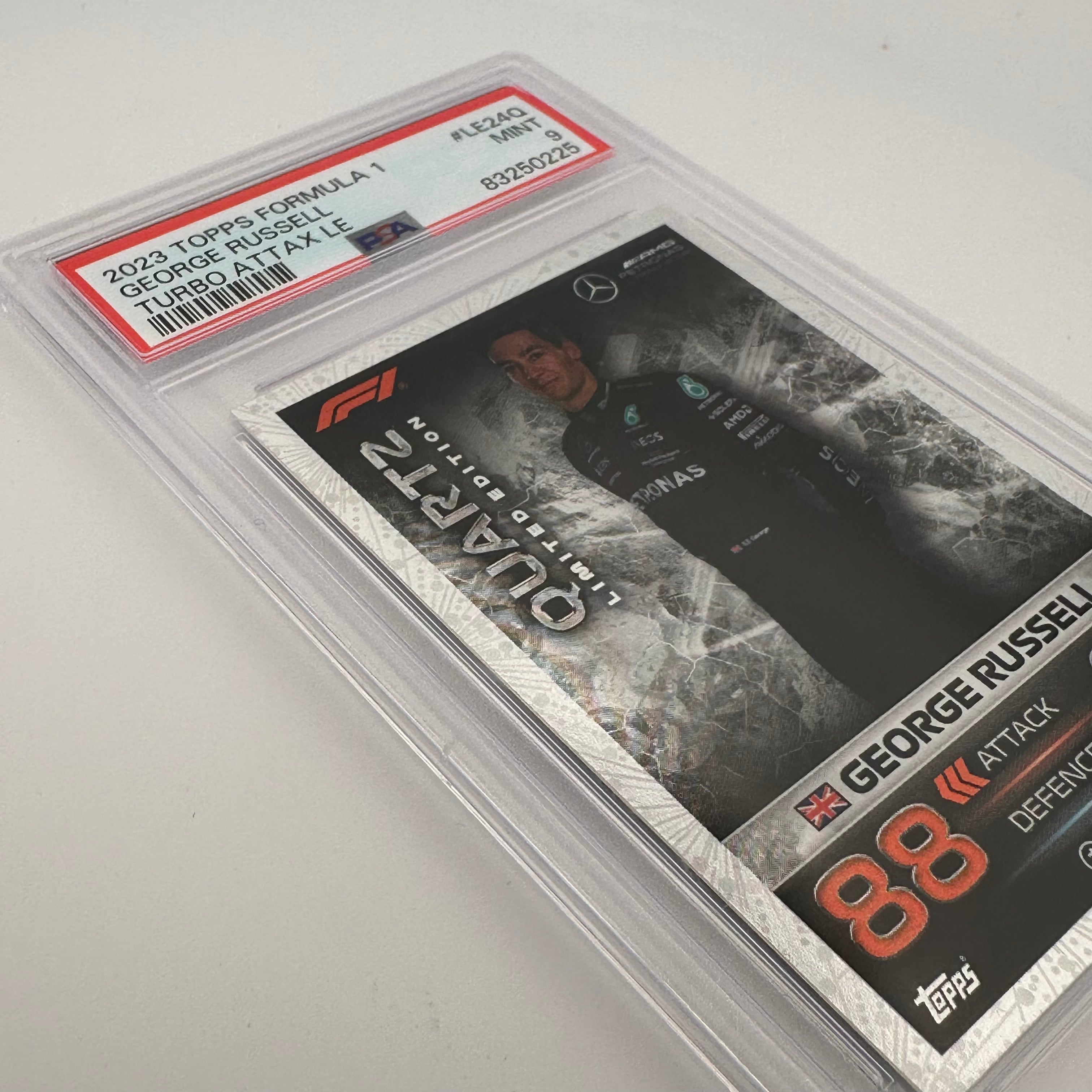 PSA 9 Graded George Russell #LE24Q Quartz Limited Edition F1 Racing Card - Perfect for Collectors, Investors & Motorsport Fans Display