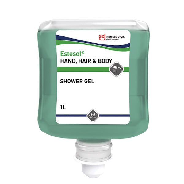 SC Johnson Deb Estol Hand, Hair & Body Shower Gel - Gentle Cleansing for All Skin Types | Perfect for Shower, Bath & Travel Use