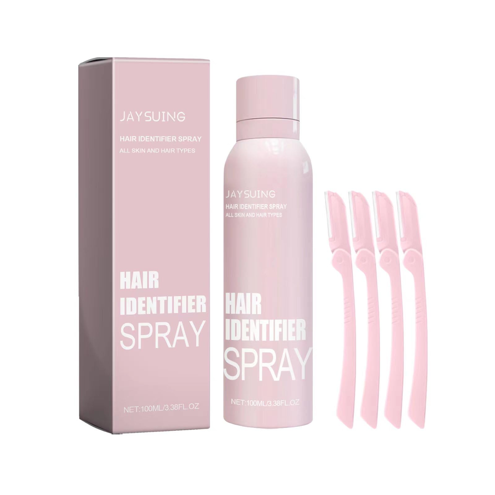 Best Hair Identifier Spray for Face Shaving & Dermaplaning - Skin & Body Hair Identifying Spray with Razors | Facial Hair Removal for Women | Perfect for Pre-Shave Prep & At-Home Skincare Routine