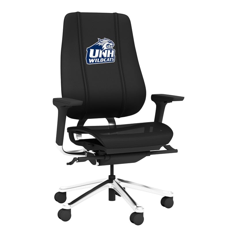 PhantomX Black Mesh Gaming Chair with New Hampshire Wildcats Embroidered Logo - Ergonomic Office & Esports Chair for PC Gaming, Streaming, and Home Office Setup