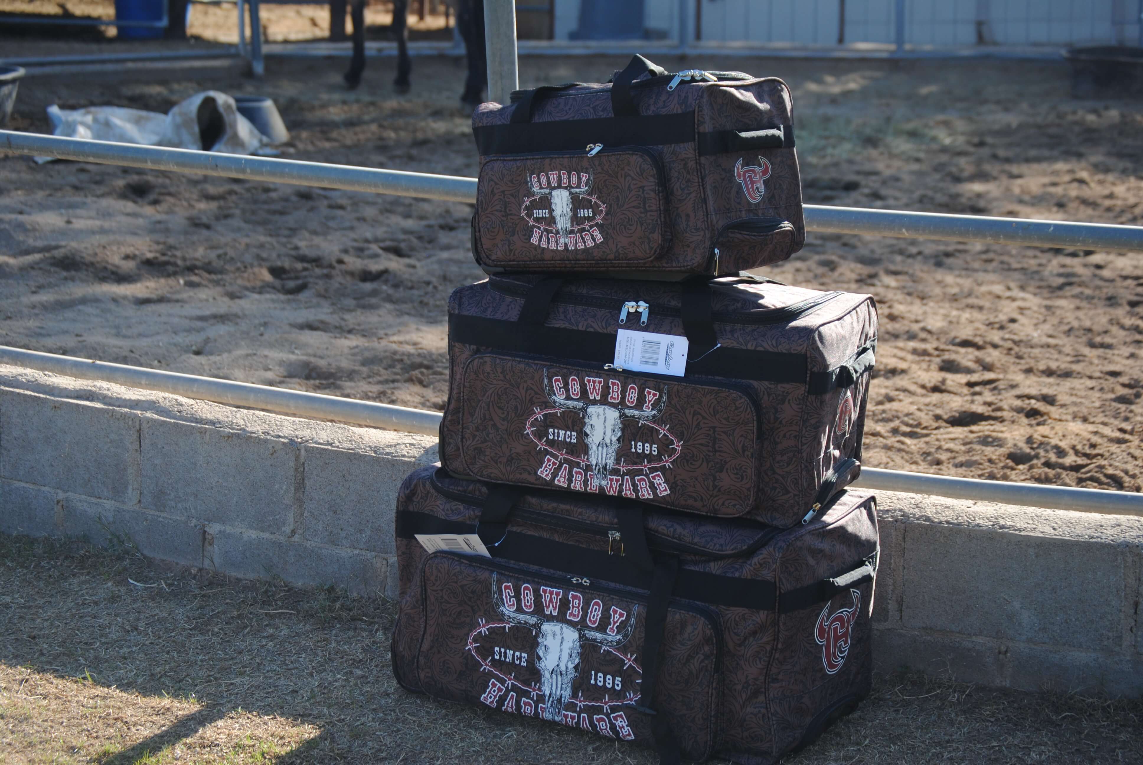 CH Outlaw Since 95' 3 Wheel Rolling Duffle Bag - Perfect for Travel, Gym & Sports Equipment Storage