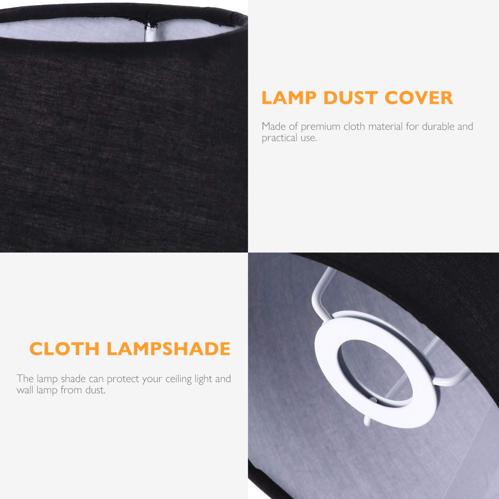 Black Drum Chandelier Lamp Shade - Barrel Lampshade Cover for Table & Floor Lights - Home, Office, Hotel & Restaurant Decor - Elegant Gauze Sconce Shades for Ambient Lighting